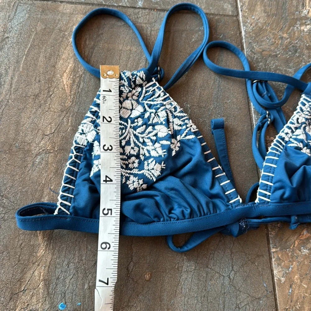 Lucky Brand Junior's Stitch in Time Triangle Bikini Top